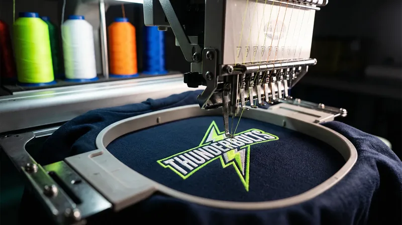Stickmaschine bei der Personalisierung